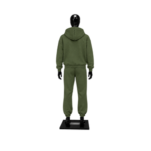 Ensemble de survêtement personnalisé pour homme avec imprimé étoile olive, comprenant un sweat à capuche et un pantalon de jogging, style streetwear décontracté et sportswear, fournisseur de vêtements en gros - Product Image 2