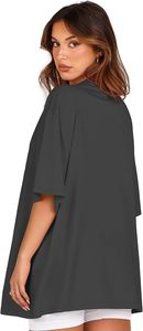 Camiseta de Algodón con Estampado Floral, Cuello Redondo, Manga Corta, Holgada y Transpirable para Mujer, Primavera/Verano - Product Image 4