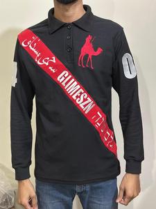 Polo de Manga Larga para Hombre, Negro, Rojo, Camel, Bordado, Informal, Algodón Oxford, Transpirable, Diseño con Logotipo Frontal, Precio Económico, OEM - Product Image 1