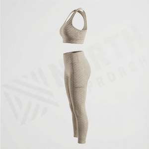 Conjuntos de Yoga de Dos Piezas Extra Grandes de Diseño Personalizado, Producto Popular, Ropa Deportiva Elástica y Transpirable para Mujer, Atuendo para Gimnasio y Entrenamiento - Product Image 3