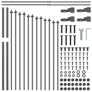 2 Piezas de Valla de Jardín de Acero con Recubrimiento en Polvo Gris, 170 x 140 cm, Productos de Acero Recubierto Duraderos para Uso en Exteriores - Product Image 6