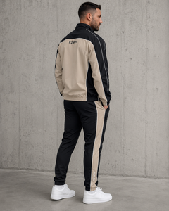 F2WIN Men's Tracksuit Set Olive Green Full Zip Sporty <b>Joggers</b> Side Pockets Breathable <b>Nylon</b> Cotton Casual Stand Solid Summer - Product Image 3