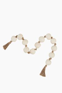 New Arrival Black Glossy Round Beaded Garland <b>Large</b> Smooth <b>Beads</b> With Tassel Modern Home Decor Accent Piece - Product Image 2