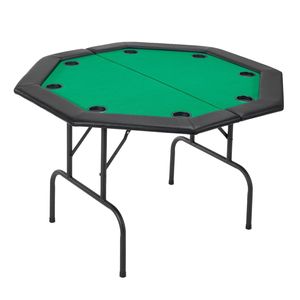 Table de poker pliable pour 8 joueurs, 48 pouces, octogonale, portable, pour jeux de casino et de loisirs, avec rails rembourrés et porte-gobelets, pour le jeu et le mahjong - Product Image 1
