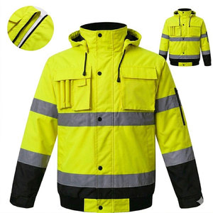 Veste de sécurité réfléchissante haute visibilité unisexe Econex Sports, respirante, en polyester, avec fermeture éclair sur le devant et capuche, pour le travail - Product Image 1