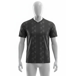 T-shirt de football à col en V de qualité supérieure, sublimation, 100% polyester jacquard, 140 g/m² - Product Image 1