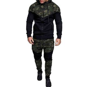 Otoño Invierno ropa de moda ropa deportiva personalizada Slim Fit hombres cremallera Sudadera con capucha conjunto de chándal de dos piezas de talla grande hombres conjunto de chándal - Product Image 1