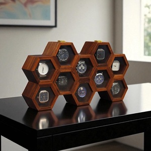 Wooden Watch Box for Men's Timepieces & Jewelry Storage Organizer with 6-Slot <b>Display</b> <b>Case</b> AHTE MANUEXPO UR-065 - Product Image 1