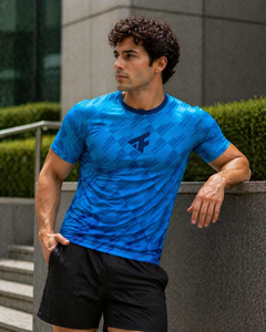 Custom Printed Mens Sports T-<b>Shirt</b> Quick Dry Four-Way Stretch <b>Polyester</b> Spandex Gym Running Athletic Durable Stitching - Product Image 1