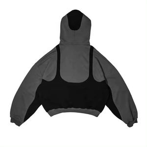 Sweat à capuche pour homme 100% coton, imprimé numérique effet vieilli, streetwear de haute qualité, techniques de lavage à l'acide et à la pierre, col à capuche, devant imprimé - Product Image 2