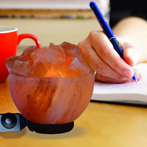 Lámpara de Sal Artesanal con Diseño de Roca Natural para Decoración del Hogar, Estilo Cuencos de Fuego - Product Image 4