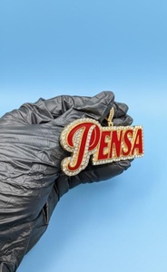 จี้เคลือบเงาพร้อมสลักชื่อตามสั่ง จี้เงินแท้ 925 ประดับเพชรโมอิสซาไนต์ VVS สไตล์ฮิปฮอป จี้ห้อยคอแบบมีอักษรย่อตามสั่ง - Product Image 4