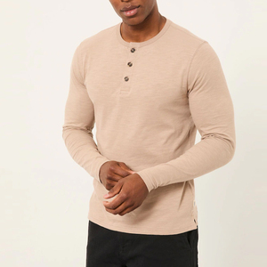 Camiseta Henley térmica de fabricación profesional para hombre, proveedor directo de fábrica, ropa informal, camiseta de manga larga para hombre - Product Image 6