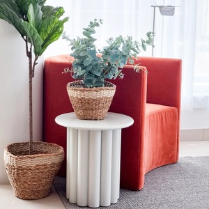 Set of 2 round white seagrass <b>baskets</b> for decoration Handmade <b>Storage</b> <b>Basket</b> Wholesale eco-friendly Made in Vietnam - Product Image 5