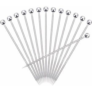 Juego de 15 Palillos para Cócteles de Acero Inoxidable, Palillos Metálicos para Martini de 4.3 Pulgadas - Product Image 1