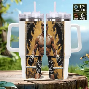 Gobelet isotherme en acier inoxydable 40 oz avec design personnalisé pour les fans de boxe - Product Image 2