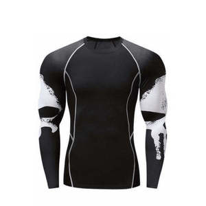 Men's Athletic Hybrid Rash Guard Long Sleeve MMA BJJ Compression <b>Top</b> UPF50+ Eco-Friendly Quick Dry Training Gear USA Europe - Product Image 3
