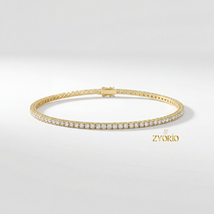 Collar de Cadena de Eslabones con Diamantes Cultivados en Laboratorio Clásicos Plateados, Chapado en Oro, Brillo Intemporal, Diseño Elegante y Moderno de Lujo para Compromiso - Product Image 2