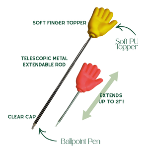 NOUVEAU DESIGN Stylo Gel Nicher EXTENSIBLE en Plastique Souple à Commande par Geste du Doigt, pour Étudiants, Fêtes, Bureau, Nouveauté, Encre Bleue/Noire, Pointe 0,7 mm - Product Image 2