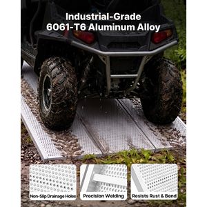Rampe per Rimorchi in Alluminio con Capacità di 1500 LBS, 76 x 54 Pollici, Pieghevoli in Tre Parti, con Dita in Gomma Antiscivolo per Carico ATV - Product Image 4