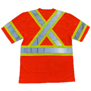 Camiseta de Seguridad de Alta Visibilidad para Hombre, Calidad Premium, ANSI Clase 1, Franjas Reflectantes Amarillas con LED Intermitente, Manga Corta, Ropa de Trabajo - Product Image 2