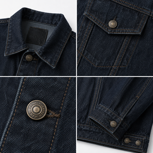 Chaqueta de Mezclilla Indigo Oscuro Personalizada para Hombre, Chaqueta Clásica de Algodón, Fabricante Mayorista OEM ODM - Product Image 6