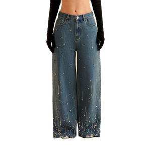 2026 PRINT CRAFT SPORTS New Design Sparkling Crystal Men's <b>Women's</b> Flare <b>Jeans</b> Casual Regular Fit Polyester High <b>Elastic</b> - Product Image 3