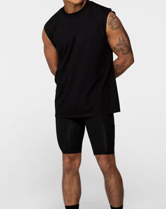 Débardeur Homme Noir Sans Manches Col Rond Qualité Premium 2026 Couleur Unie Tricoté Décontracté Prix Abordable Faible MOQ - Product Image 4