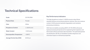 Poudre ignifuge sans halogène GYC Gruop GY-FR-OP64 blanche pour diverses matières thermodurcissables/thermoplastiques, polyester, fibre de verre - Product Image 3