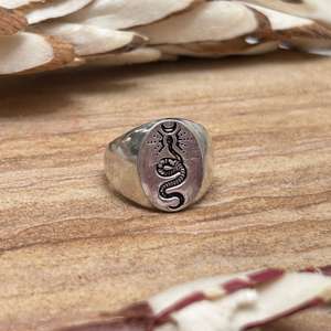 Anillo de Sello Gótico con Serpiente para Hombre, Plata Oxidada, Diseño de Símbolo de Serpiente, Motivo Animal Audaz, Venta al por Mayor para Fiestas - Product Image 3