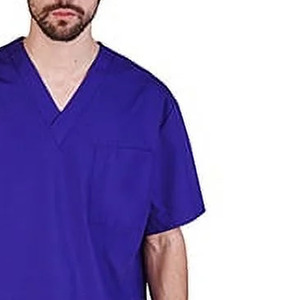 Conjunto de Uniforme Médico para Hombre, Color Morado, Poliéster, Cuello en V, Manga Corta, Pantalones y Camiseta para Enfermeros de Hospital - Product Image 6