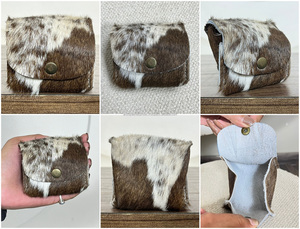 Real Handmade Hair On Hide Fur Leather Coin Change Purses <b>Cute</b> Mini Fur <b>Wallet</b> Travel Storage Fashion Accessory for Coin & Keys - Product Image 3
