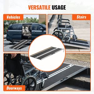 Rampa Plegable Portátil de Aluminio de 5 pies para Scooter de Movilidad, Antideslizante, Capacidad de 800 Libras, Rampa para Silla de Ruedas - Product Image 6