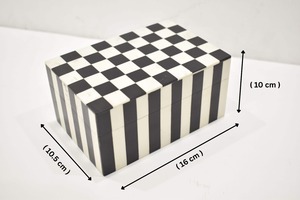 High Quality Black White Checkered Wood Jewelry <b>Box</b> Decorative <b>Storage</b> for Home and Bedroom Use Available For Sale - Product Image 5