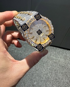 Montre automatique mécanique en acier inoxydable avec cadran jaune entièrement serti de moissanite, style hip-hop de luxe, nouvelle collection Imperial Jewels - Product Image 2