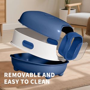 Lettiera Intelligente E Classic Blue XL per Gatti, Pratica ed Economica, in Plastica con Ampio Spazio Interno da 65L - Product Image 4