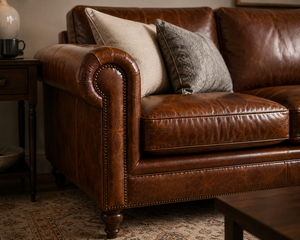 Sofá Chesterfield Clásico de Cuero de 3 Plazas con Brazos Enrollados, Muebles de Sala de Estar de Primera Calidad, Sofá Clásico de 3 Plazas - Product Image 3