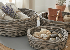 Handmade Natural <b>Wicker</b> Storage <b>Basket</b> Set Eco Friendly Rattan Fruit Tray Desktop Organizer Decorative Oval Bread <b>Basket</b> Set - Product Image 4