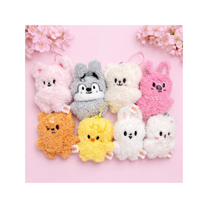 Cute Plush Animal Keychains Cartoon Bear Frog <b>Panda</b> Duck Rabbit Soft <b>Toy</b> Pendant 3D Shape Decorated With Bowties - Product Image 4