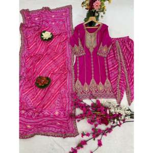 Designer Women's Party Wear Suit Set with Embroidery Work - Product Image 6