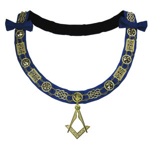Chaîne de collier d'officier du Chapitre de l'Arche Royale, triple collier de regalia maçonnique, chaîne de collier d'officier de l'Arche Royale, service OEM - Product Image 1
