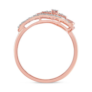 แหวนทองคำประดับเพชรลายดอกไม้ - Product Image 3