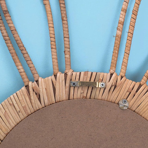 Bunny Ear Rattan Mirror Handwoven Wicker <b>Wall</b> Mirror Cute Kids Room Nursery Decor <b>Boho</b> Style Animal Shape Home Decoration - Product Image 4