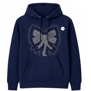 Sweat-shirts tendance avec strass et décorations, tissu confortable, sweat-shirt à capuche basique en coton mélangé pour hommes - Product Image 1