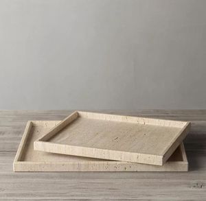 Plateau de service en travertin de qualité supérieure pour le petit-déjeuner, la salle à manger, le comptoir de cuisine, la table basse et la décoration de table de restaurant - Product Image 5