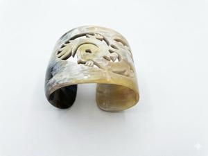Handmade Eco-Friendly Buffalo Horn Carved <b>Dragon</b> Cuff Bracelet Modern Natural Craft Jewelry <b>Art</b> Collectible - Product Image 3