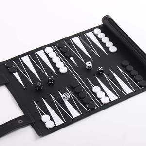 Portable Detachable Leather <b>Backgammon</b> Soft Travel Leather Roll up <b>Backgammon</b> Board Game Set for Playing - Product Image 6