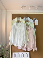 SUBICI S111 Grosir Kemeja Wanita Linen Lengan Panjang Kerah Kancing Kasual Modis Blus Musim Semi/Musim Panas
