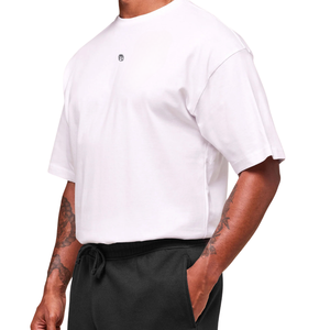 Mens Oversized Gym T Shirt Breathable Performance Athletic Workout <b>Tee</b> Loose Fit Training Fitness Shirt Soft <b>White</b> - Product Image 4