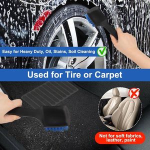 Kit d'outils de lavage de voiture pour toutes surfaces extérieures, avec brosse à poils souples et rigides pour jantes, pneus et tapis - Product Image 2